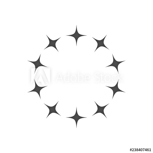 500x500 Circle Star Border Logo Template, Vector Illustration Isolated