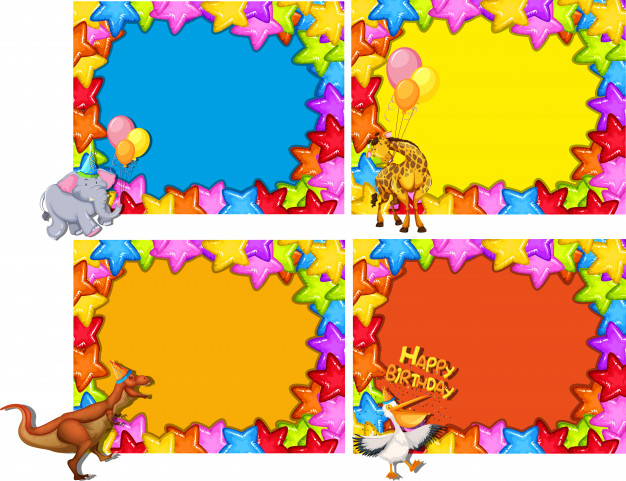 626x481 Set Of Animal On Star Border Vector Premium Download