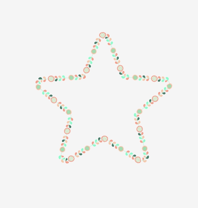 640x674 Cartoon Stars Border Flower Stars Border Star Border Plant Border