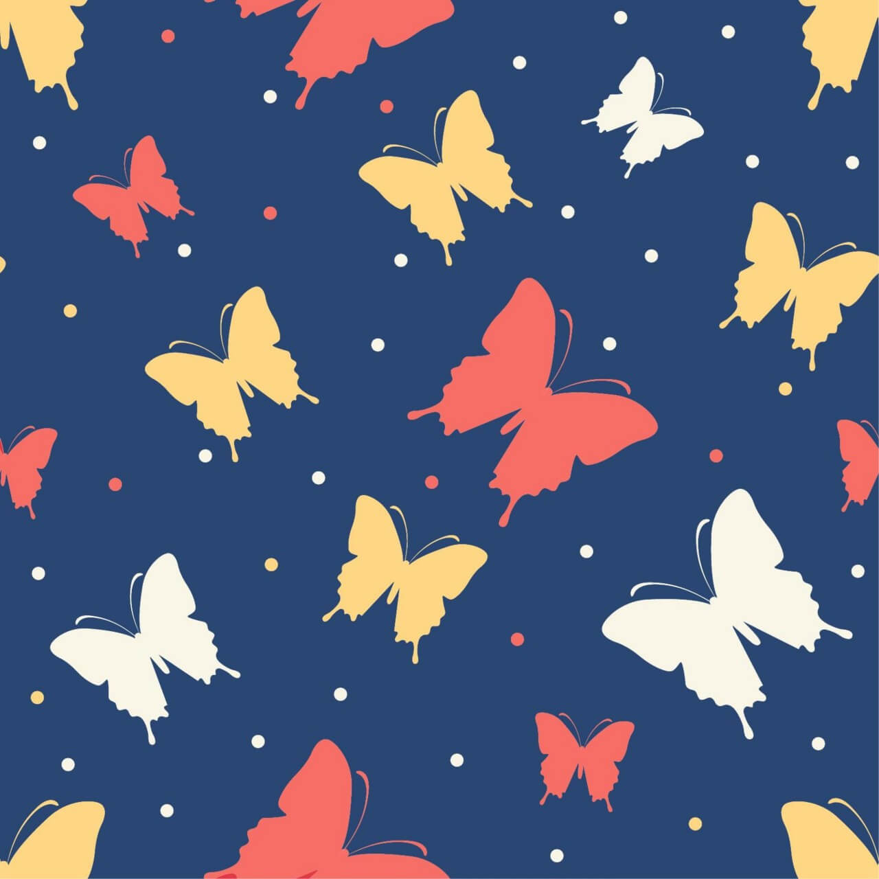 1280x1280 Free Vector Butterfly Vector Pattern