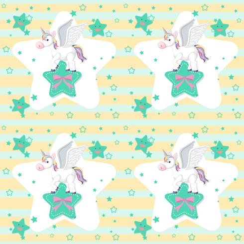 490x490 Cute Unicorn On Star Seamless Vector