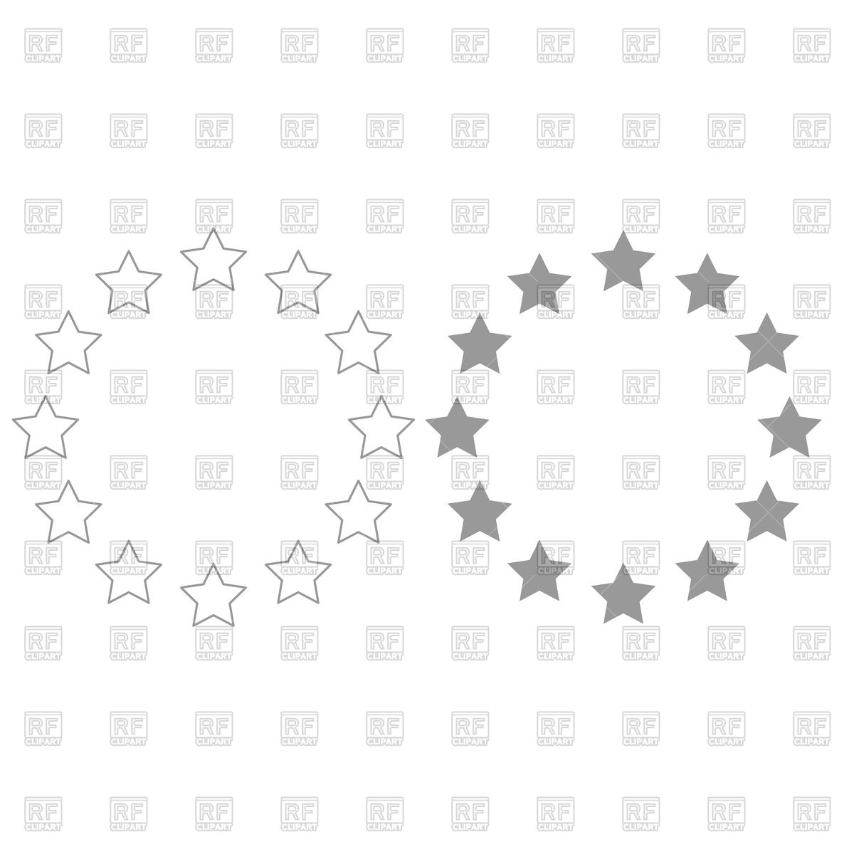 1200x1200 Euro Stars Circle On White Background Vector Image Of Icons