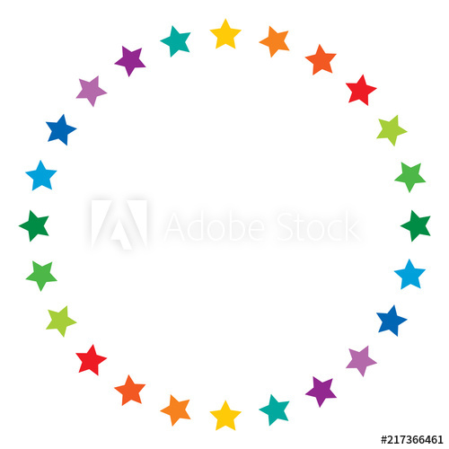 500x500 Colored Star Circle Vector