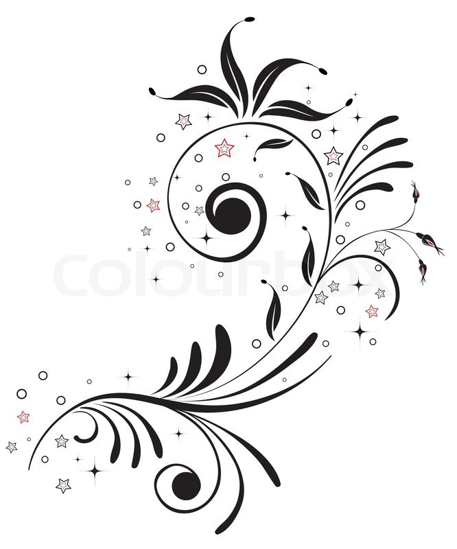 666x800 Flower Background With Star, Element Stock Vector Colourbox