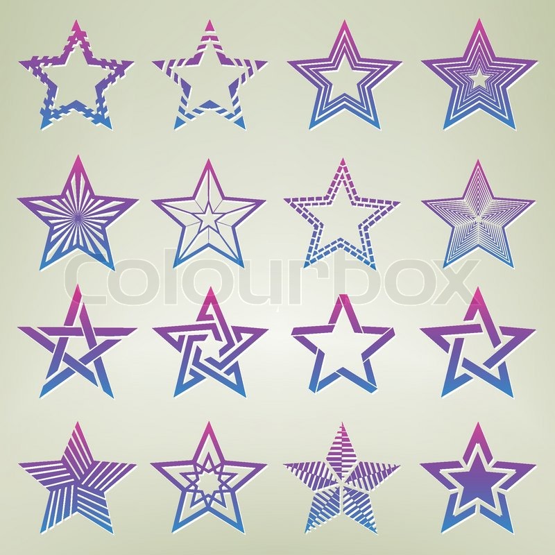 800x800 Pentagonal Point Star Collection Of Stock Vector Colourbox