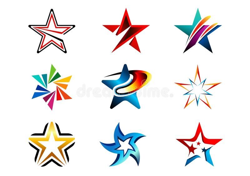 800x566 Star, Logo, Creative Set Of Abstract Stars Logo Collection, Stars