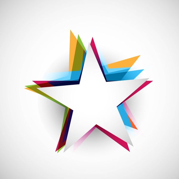 600x600 Abstract Stars Colorful Stylish Design Whit Background Vector Free