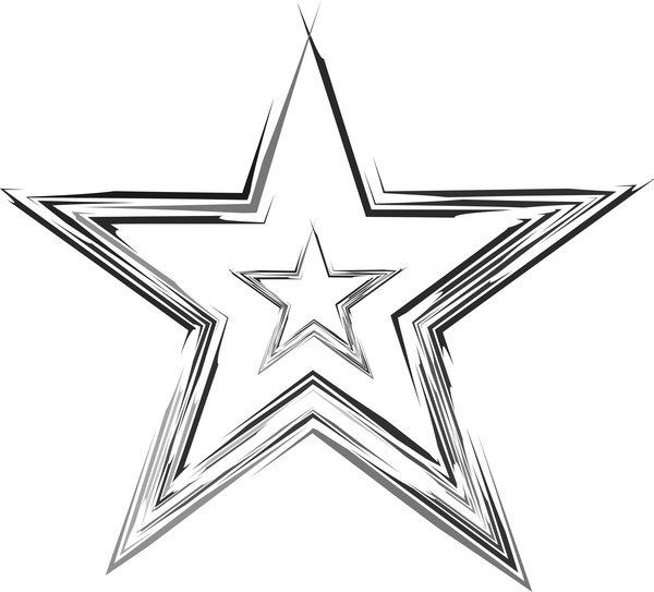 600x543 Abstract Stylish Sketch Stars Design Vector Free Vector