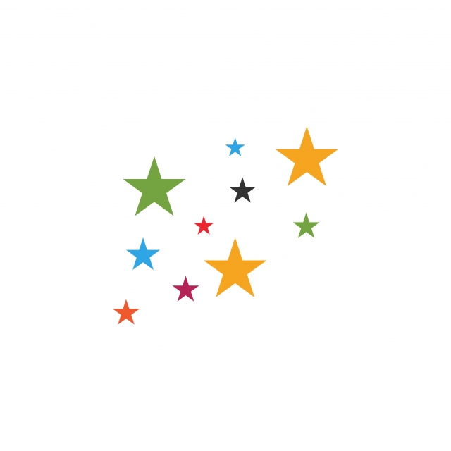 640x640 Colorful Stars Icon Graphic Design Template Vector, Symbol, Icon