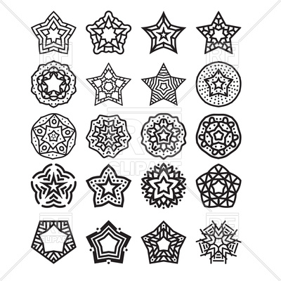 400x400 Creative Style Star Design Set Vector Image Of Design Elements