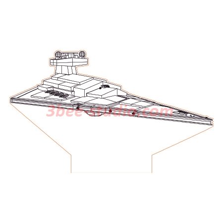 450x450 Destroyer Star Wars Ship Illusion Lamp Plan Vector For Cnc