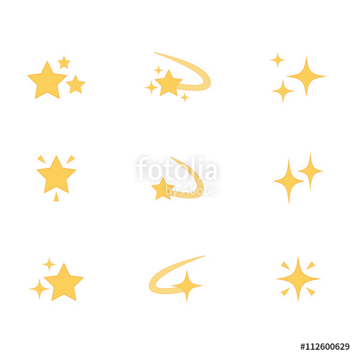 500x500 Set Of Star Icon Vector Isolated On White Background Emoji Vector
