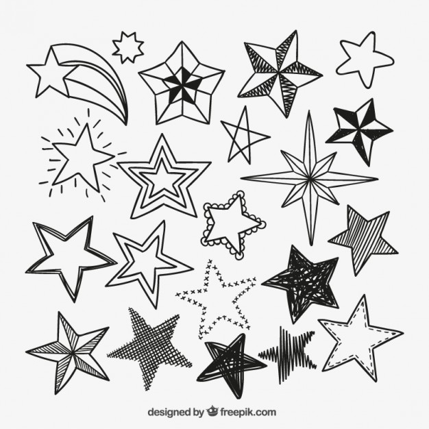 626x626 Sketchy Star Icons Vector Free Download