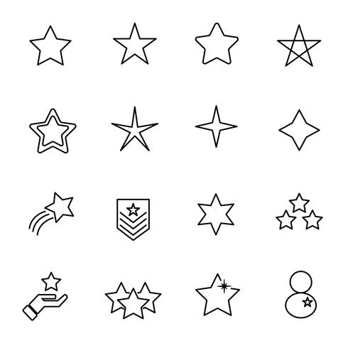 490x490 Star Icon Set Vector Sign And Symbol Concept Thin Line Icon
