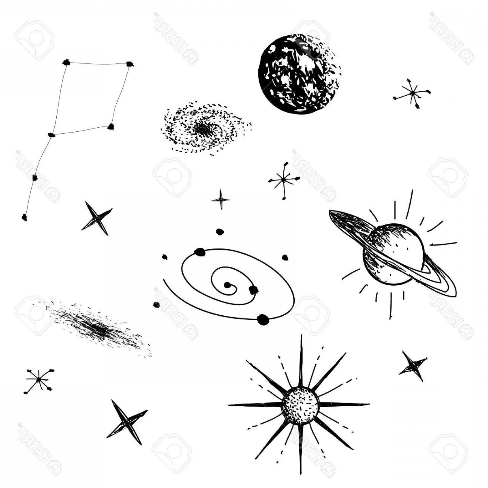1560x1560 Photostock Vector Vector Illustration Of Universe With Galaxy