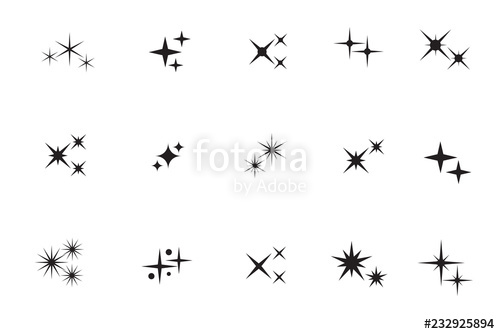 500x334 Star Sparkling Stars, Twinkles Black Silhouettes Vector Isolated