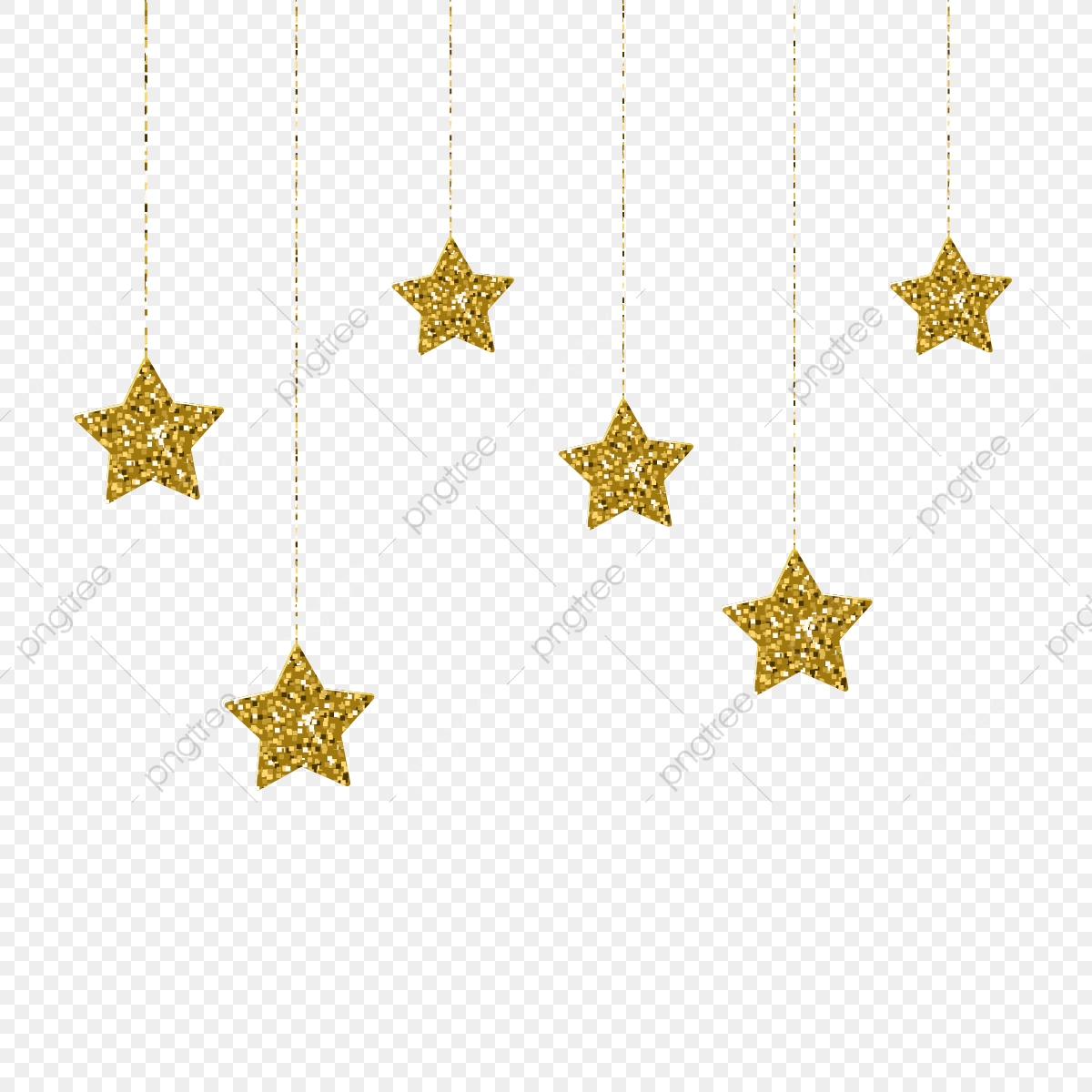 1200x1200 Elegant Golden Stars Hanging Vector Illustration, Abstract