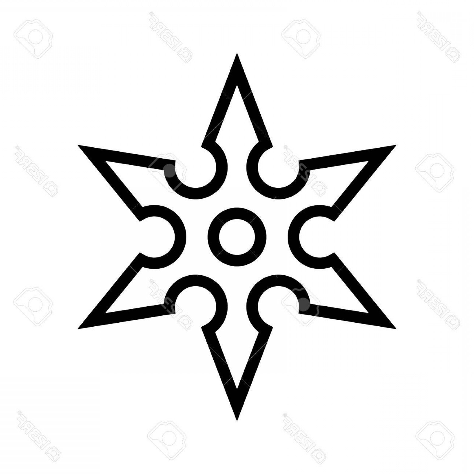 1560x1560 Photostock Vector Ninja Shuriken Throwing Star Line Art Icon