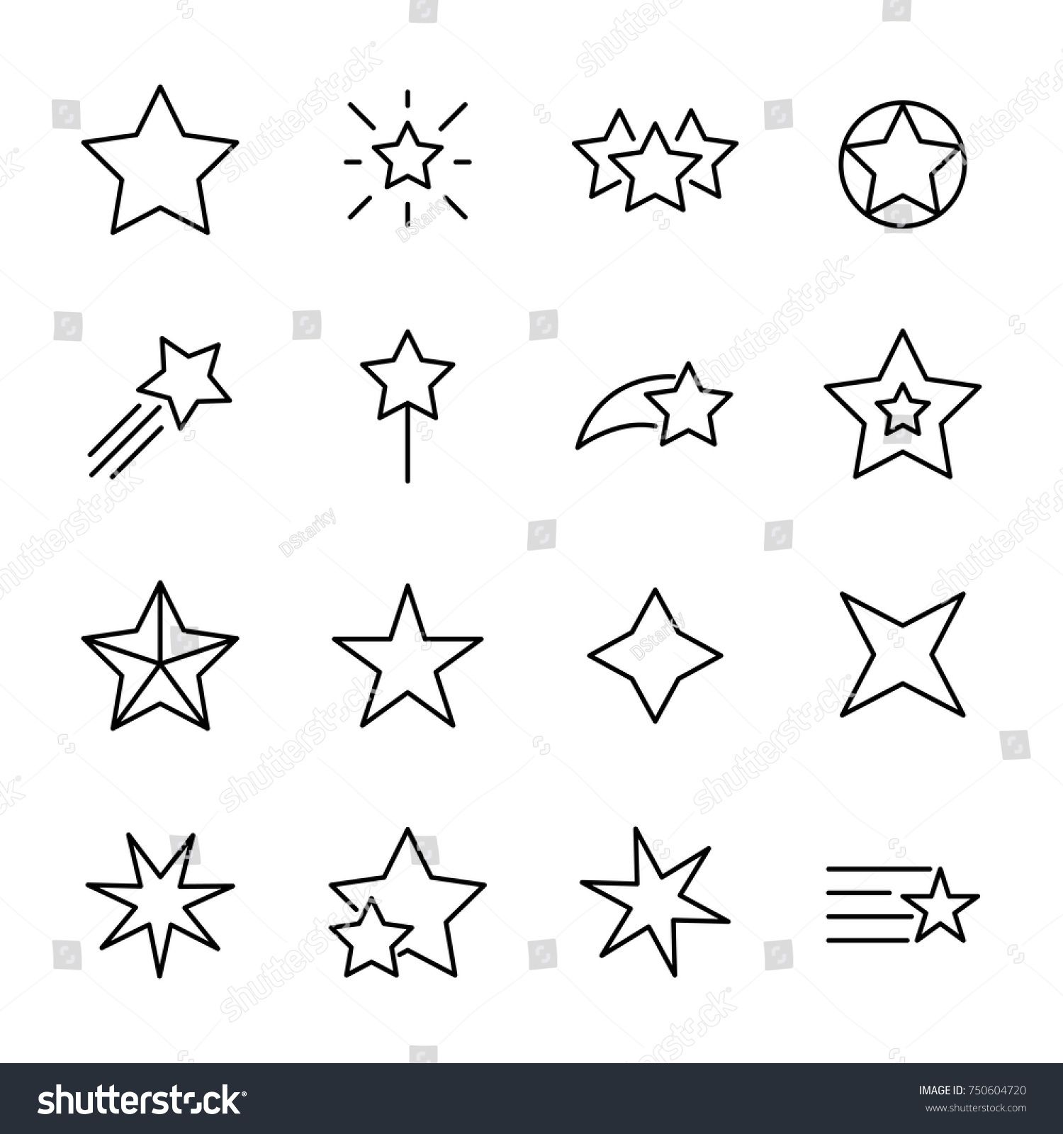 1500x1600 Premium Set Of Star Line Icons Simple Pictograms Pack Stroke
