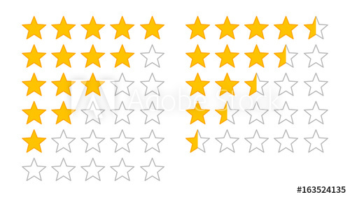 500x282 Product Rating Or Customer Review With Gold Stars And Half Star