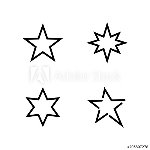 500x500 Set Star Line Icon Stock Vector Illustration Editable Stroke