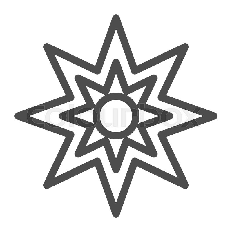 800x800 Eight Point Star Line Icon Christmas Stock Vector Colourbox