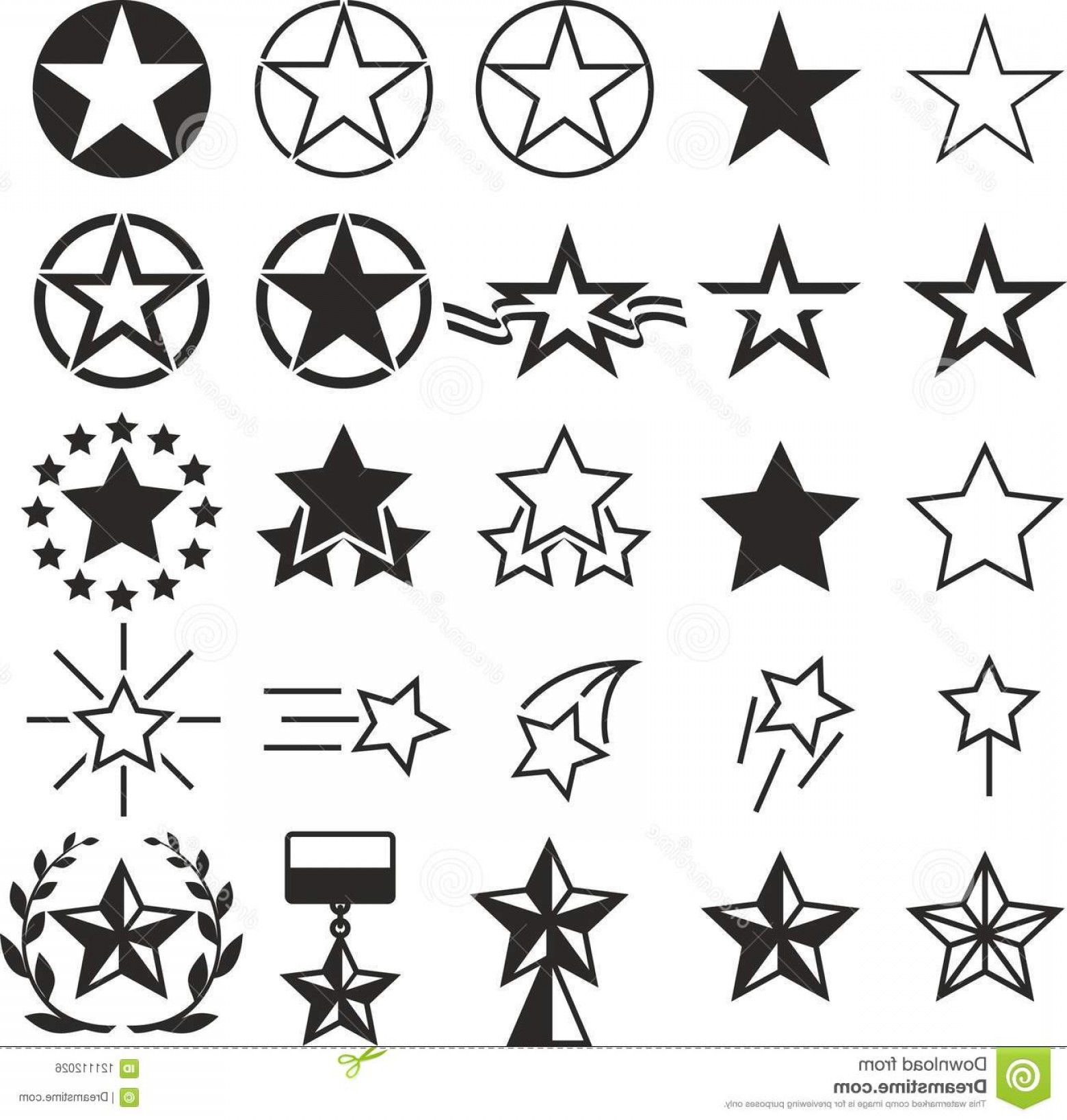 1560x1638 Stars Line Icon Set Decorative Star Shaped Objects Emblems Awards