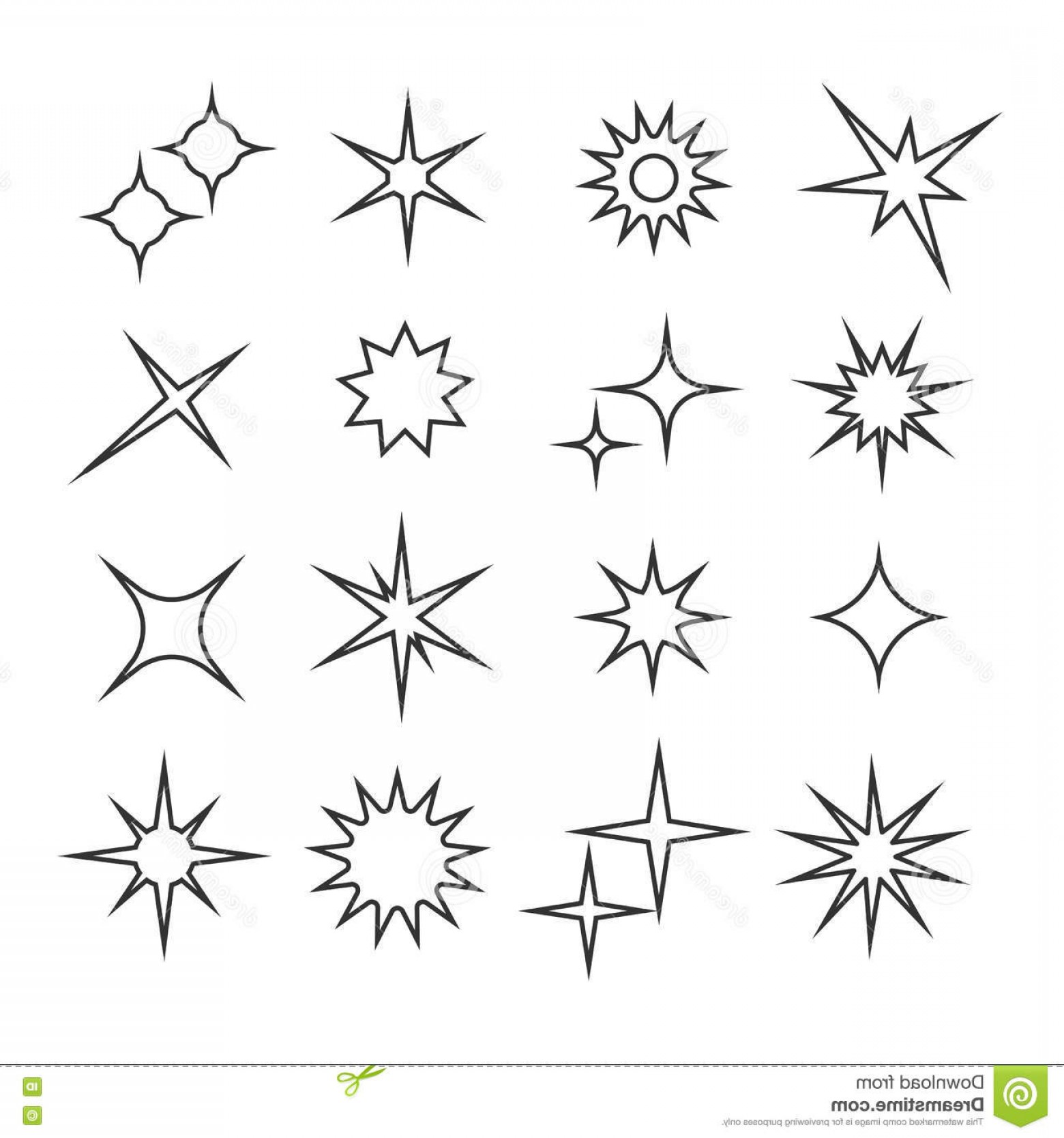 1560x1668 Stock Illustration Sparkles Twinkle Lights Line Vector Icons