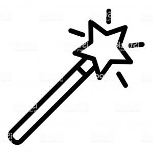 300x300 Magic Wand With Star Line Icon Magician Wand Vector Illustration