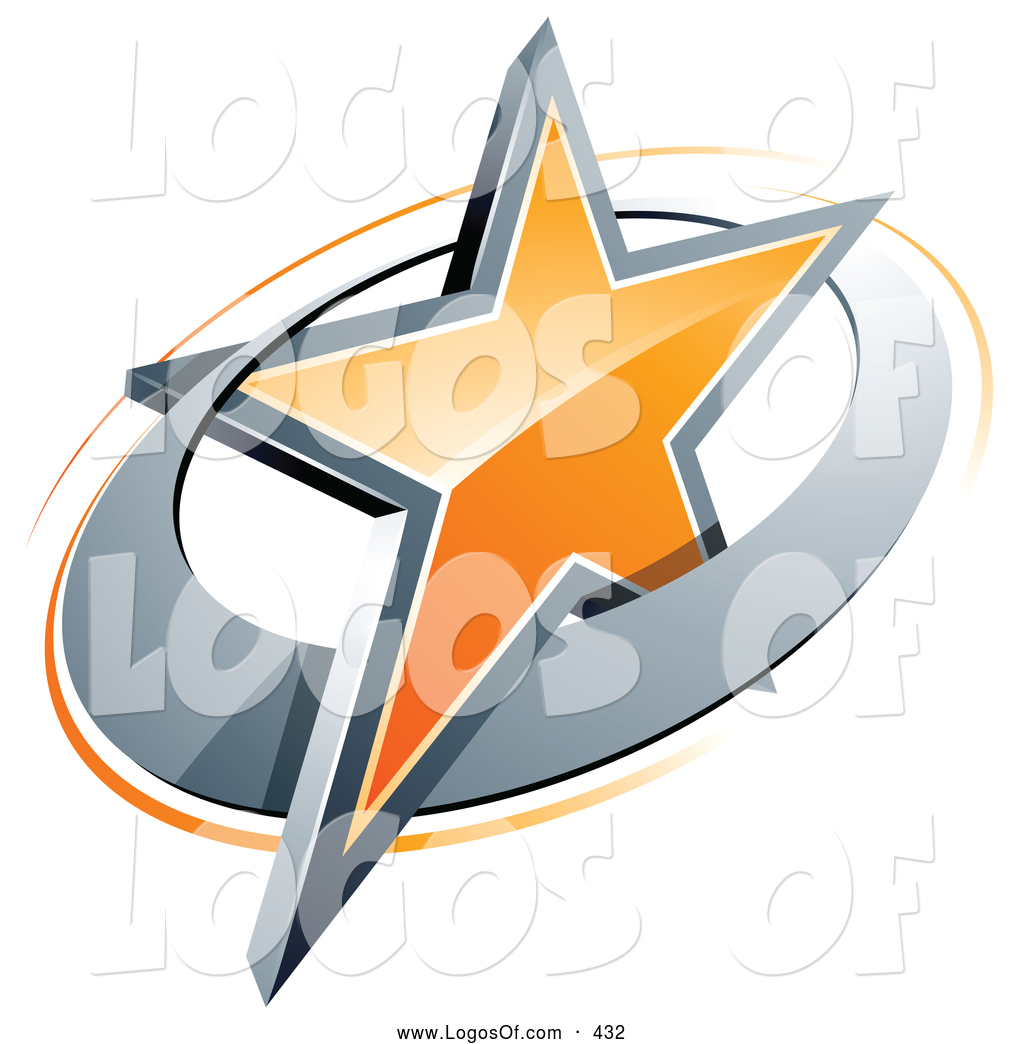 1024x1044 Logo Vector Of A Orange Star In A Chrome Circle, Above Space