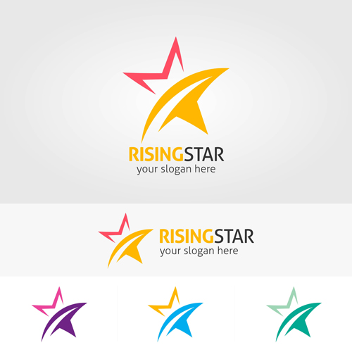 500x500 Abstract Star Logos Vector Set Free Download