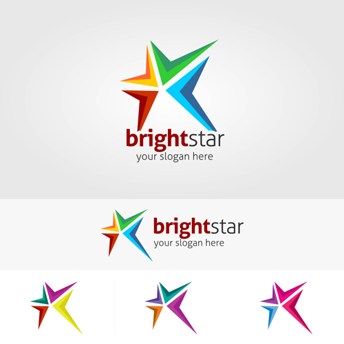 500x500 Abstract Star Logos Vector Set Free Download