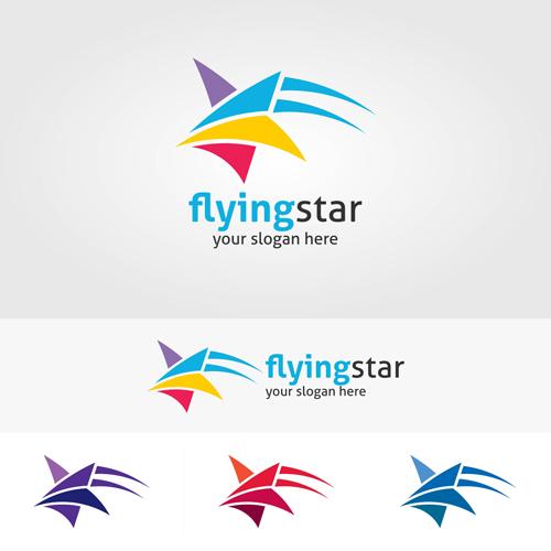 500x500 Abstract Star Logos Vector Set Free Download
