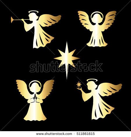 Christmas Set From Angels And Star Of Bethlehem Vector 450x470 Christmas Set From Angels And Star Of Bethlehem Vector