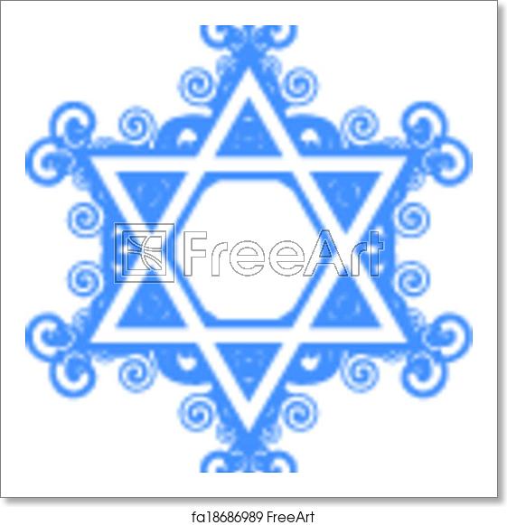 561x581 Free Art Print Of Star Of David Vector Star Of David With Floral