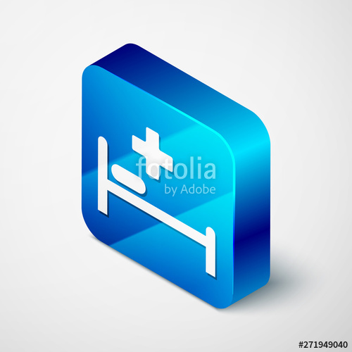 500x500 Isometric Hospital Bed With Medical Symbol Of The Emergency