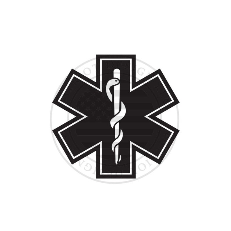 794x794 Ems Ems Vector Star Of Life Medical Logo Black Etsy