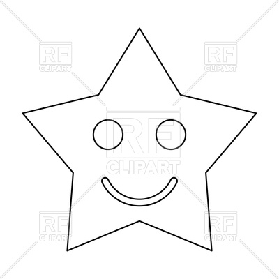 400x400 Smiling Star Outline Vector Image Of Objects