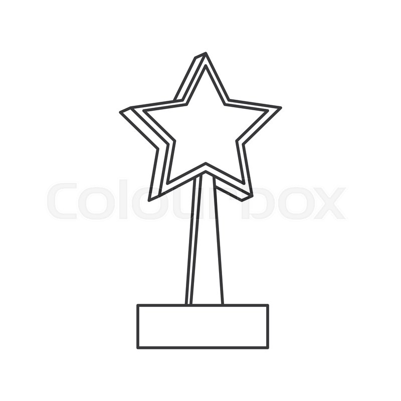 800x800 Star Trophy Win Prize Outline Vector Stock Vector Colourbox