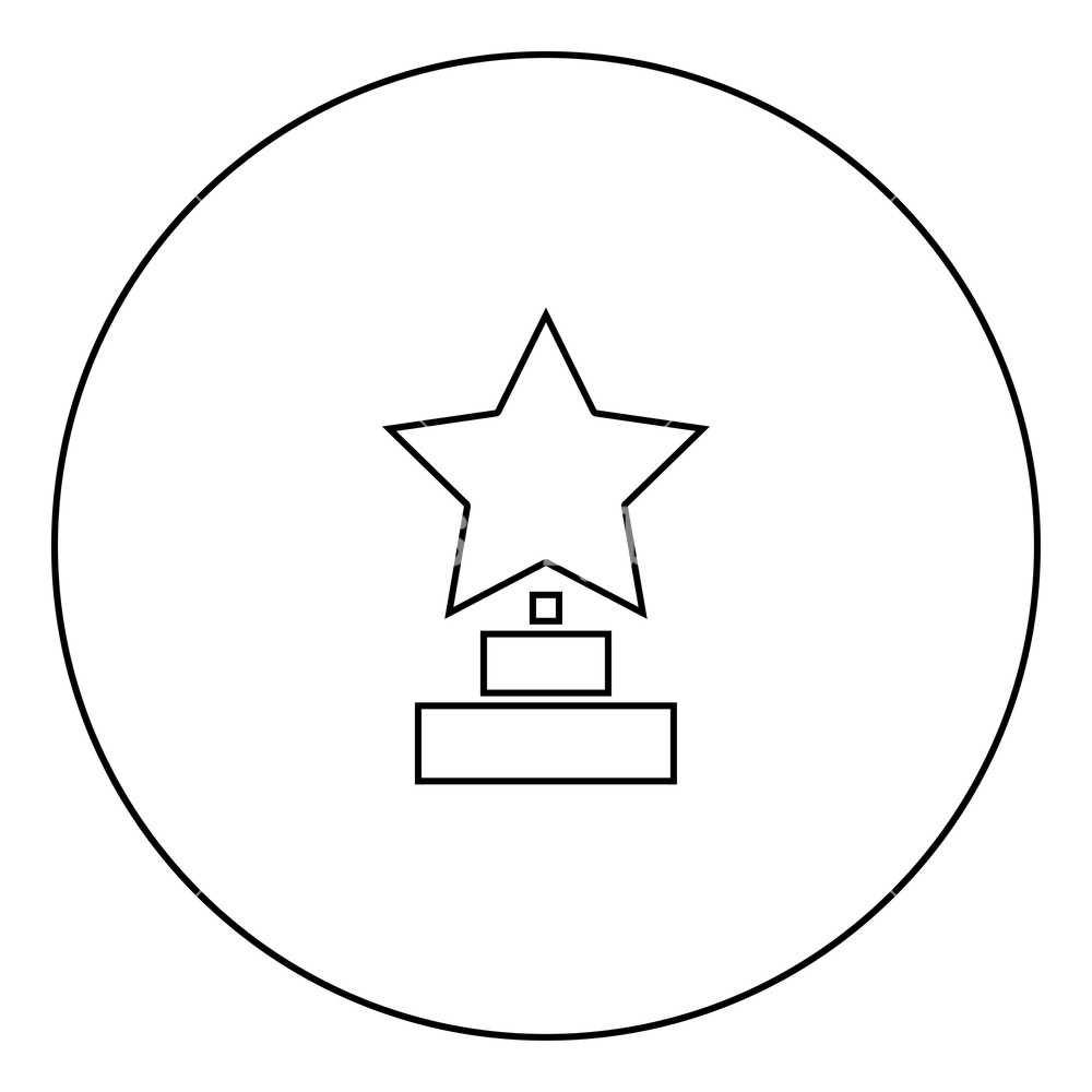 1000x1000 Trophy Star Winner Award Black Icon In Circle Outline Vector