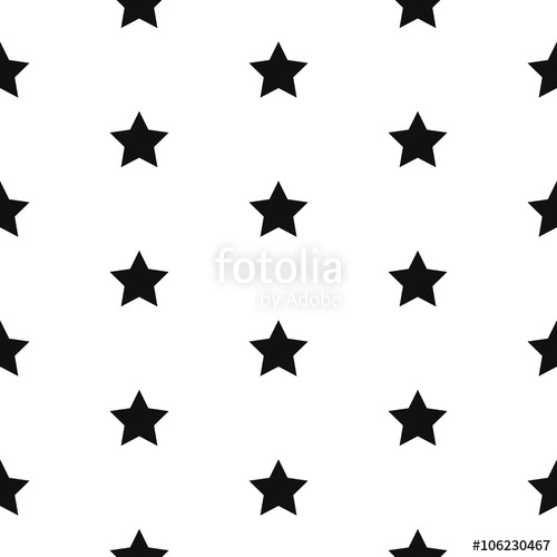 500x500 Simple Star Shape Black And White Seamless Pattern Vector
