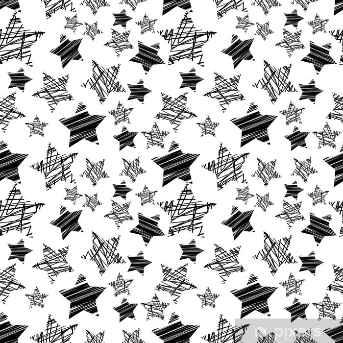 700x700 Seamless Black Star Pattern Vector Sticker