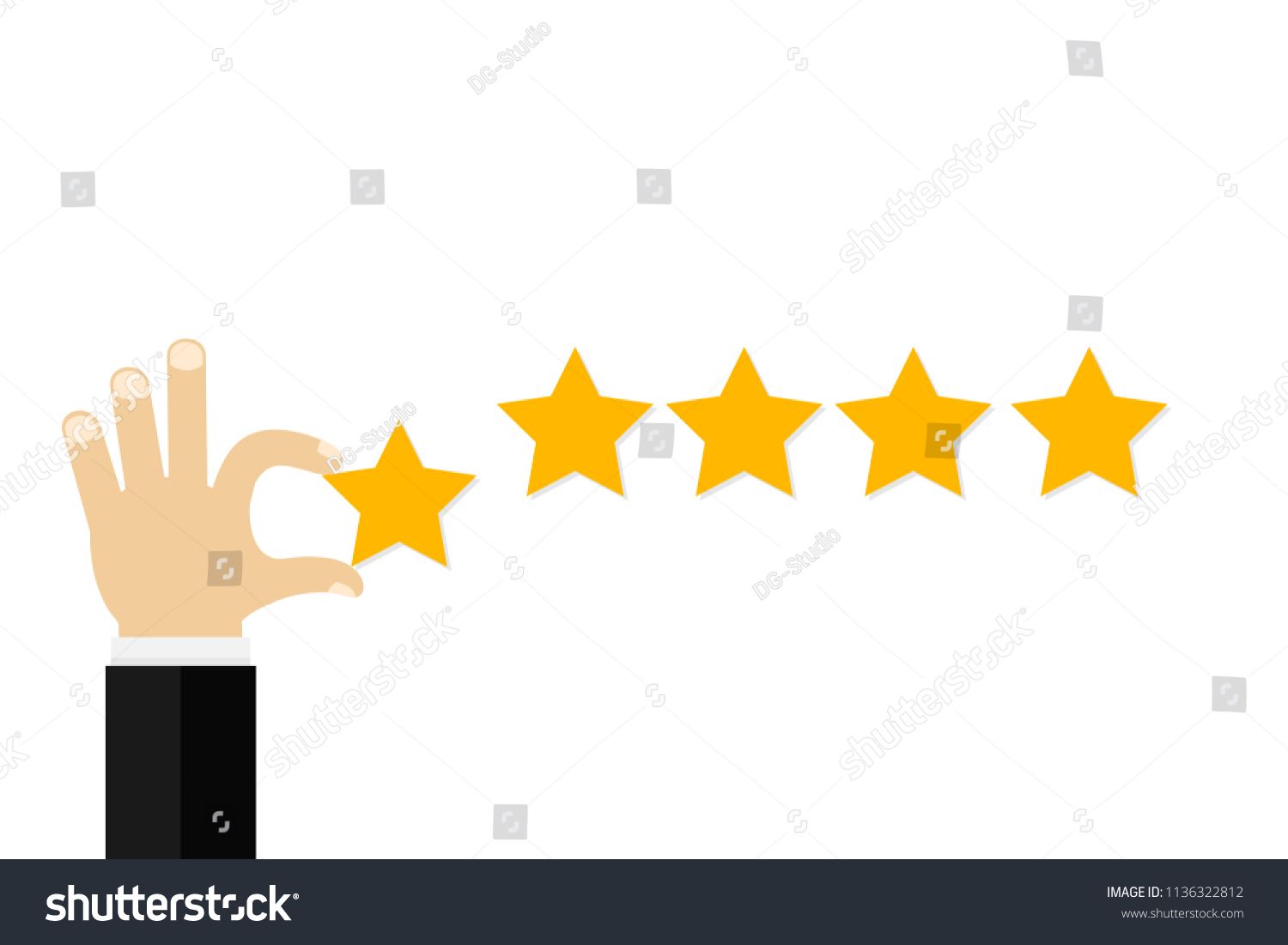 Businessman Hand Giving Five Star Rating, Feedback Concept Vector 1500x1101 Businessman Hand Giving Five Star Rating, Feedback Concept Vector