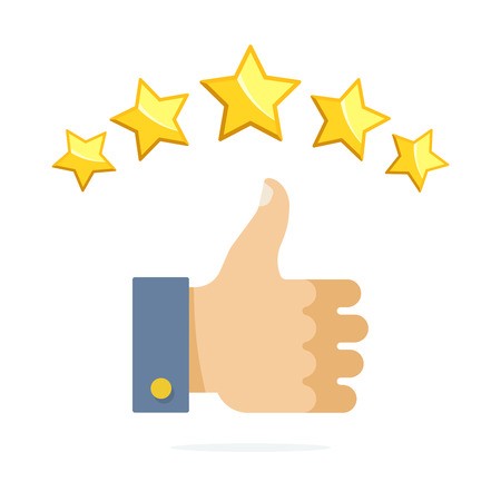 Thumb Up And Five Stars Rating Vector Illustration Flat Royalty 450x450 Thumb Up And Five Stars Rating Vector Illustration Flat Royalty