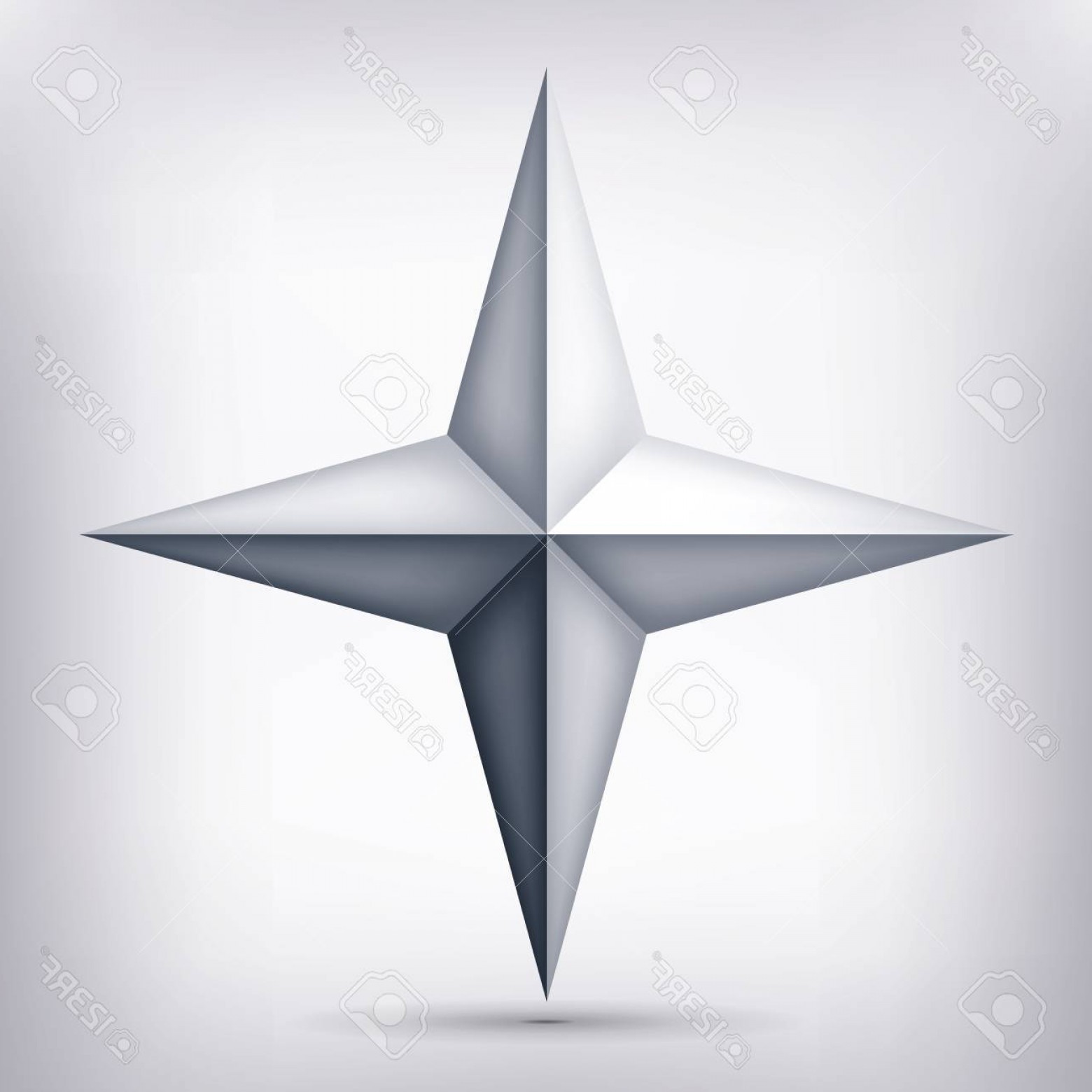 1560x1560 Photostock Vector Volume Four Pointed Gray Star D Object Geometry