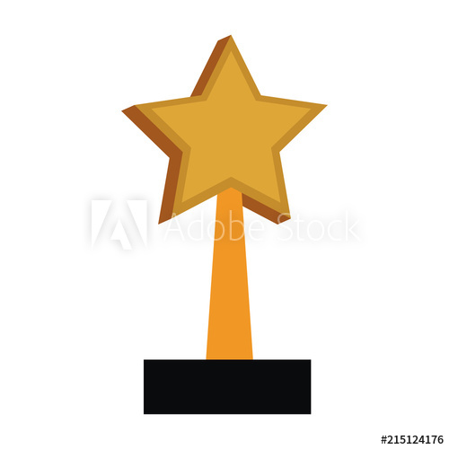 500x500 Trophy Cup Star Shape Vector Illustration Graphic Design