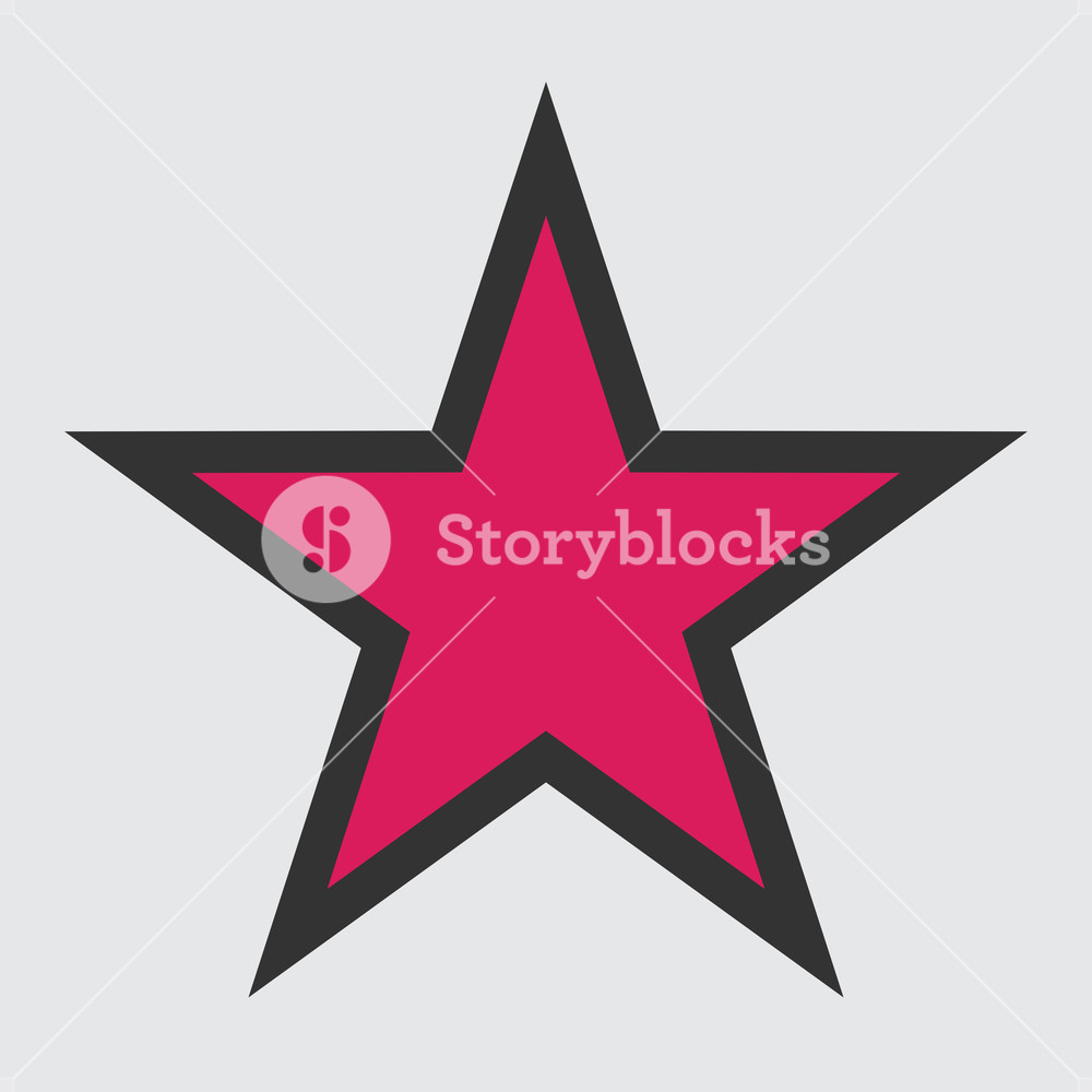 1000x1000 Colored Retro Star Shape Vector Illustration Royalty Free Stock