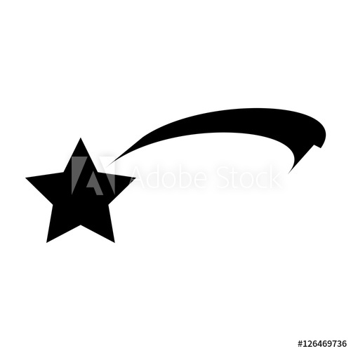 500x500 Christmas Ribbon Shooting Star Silhouette Icon Symbol Design