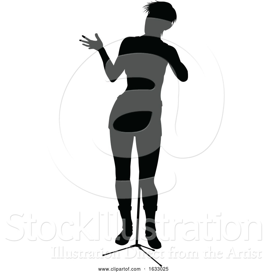 1024x1044 Vector Illustration Of Singer Pop Country Or Rock Star Silhouette