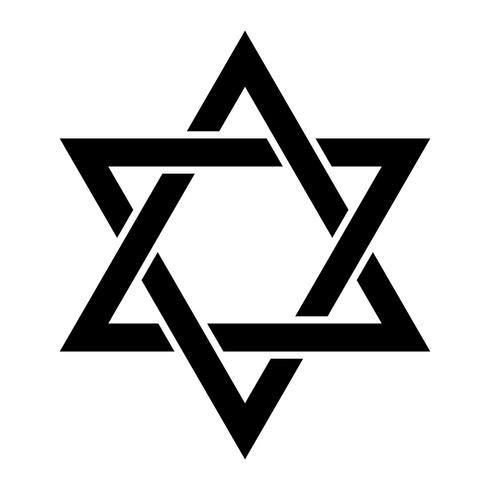 490x490 Jewish Star Of David Six Pointed Star In Black With Interlocking